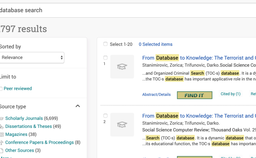 Database Search Basics